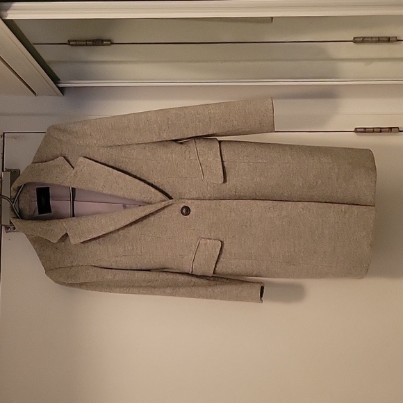 Classic fit grey wool coat (wool 90%) thick and warm coat - Picture 2 of 7